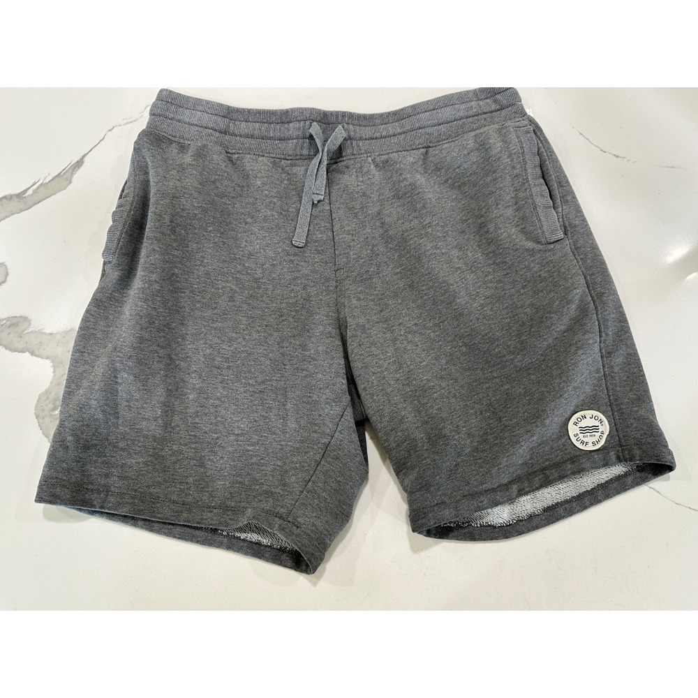Ron Jon Surf Shop Mens Gray Heather Sweat Shorts Drawstring Casual Lounge M